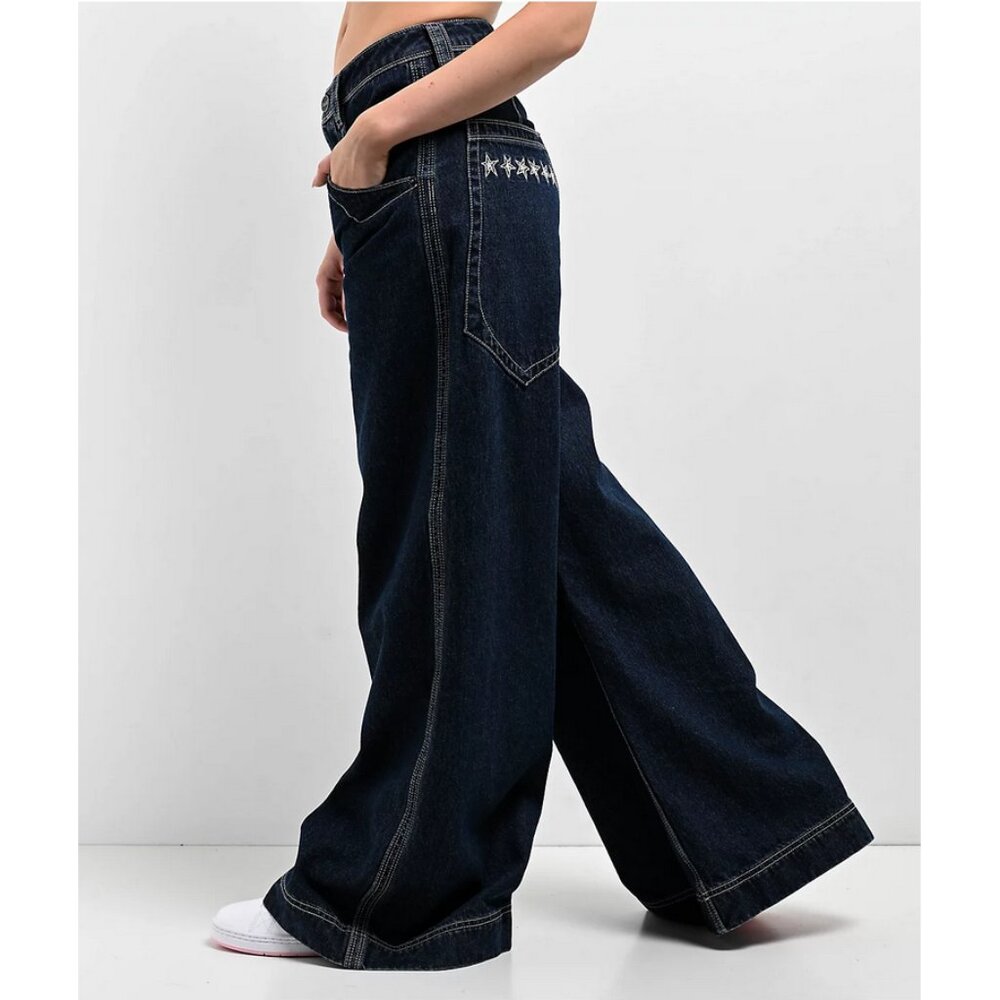 A.LAB Women's Sz. 10 Digital Turntable Dark Blue Raver Jeans